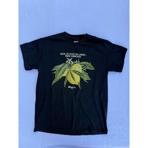LRG Lifted Research Lemon Kush Graphic T-shirt Men M Black Short Sleeve